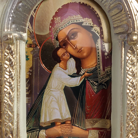 Produse de cult religios - Candela ceramica Maica Domnului CDL0110-MDS maro