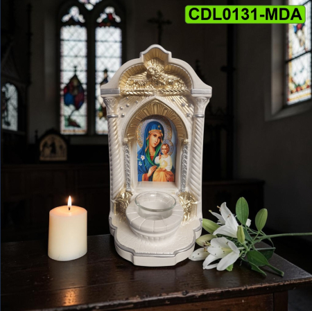 Pentru casă - Candela ceramica Maica Domnului CDL0131-MDA alba