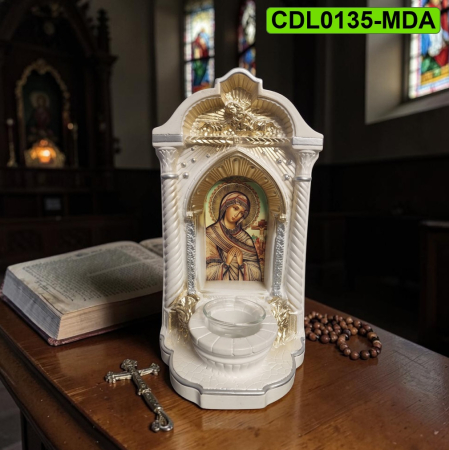 Pentru casă - Candela ceramica Maica Domnului CDL0135-MDA alba