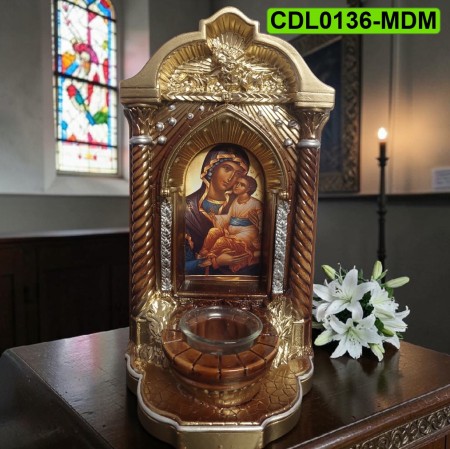 Pentru casă - Candela ceramica Maica Domnului CDL0136-MDM maro