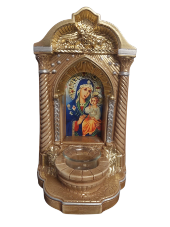 Produse de cult religios - Candela ceramica Maica Domnului CDL0137-MDG aurie