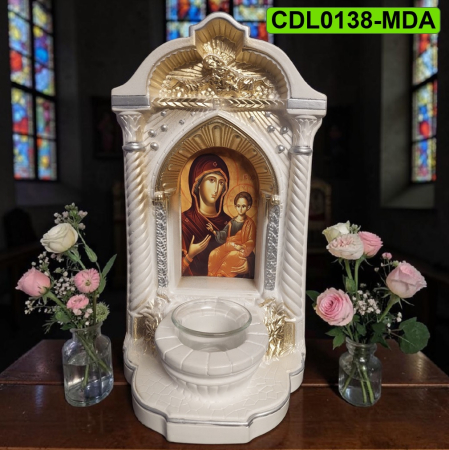 Pentru casă - Candela ceramica Maica Domnului CDL0138-MDA alba