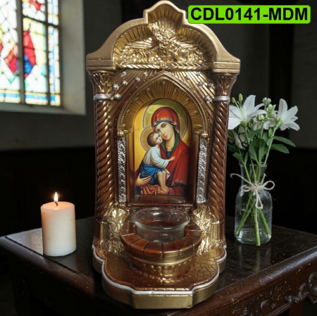 Pentru casă - Candela ceramica Maica Domnului CDL0141-MDM maro
