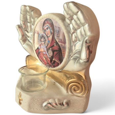 Candela ceramica Maica Domnului CDL0204-MDA alba [3]