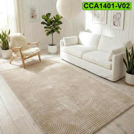 Covoare antiderapante - Covor camera antiderapant CCA1401 120x180 cm crem