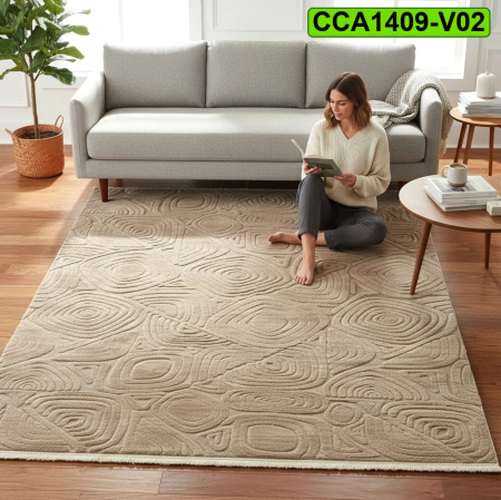 Covoare antiderapante - Covor camera antiderapant CCA1409 120x180 cm crem