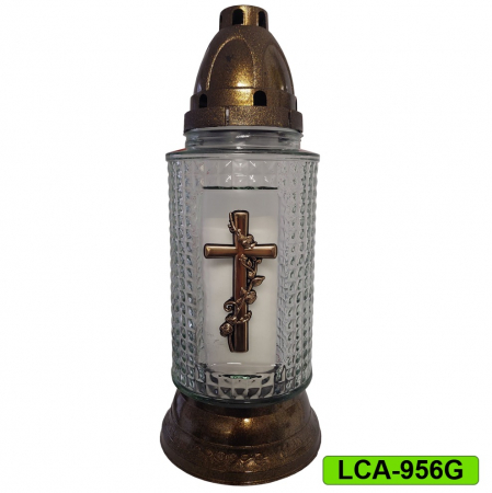 Produse de cult religios - Felinar sticla cu lumanare LCA-956G