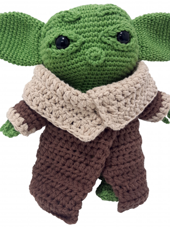 Păpuși și figurine croșetate - Jucărie unicat croșetată manual maestrul Yoda