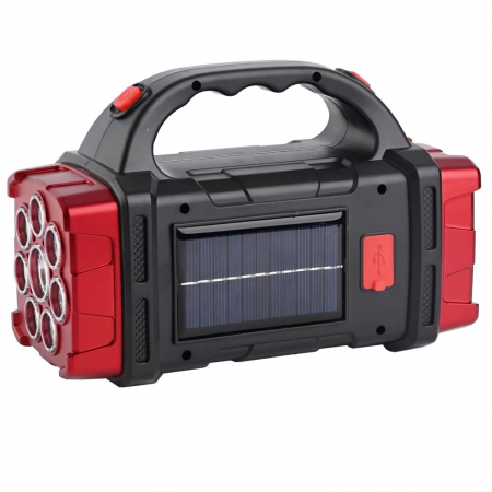 Articole camping și drumeții - Lanterna LED reincarcabila solar HL-1678R rosie