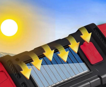 Lanterna LED reincarcabila solar HL-1678R rosie [6]