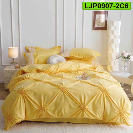 Lenjerii speciale - Lenjerie bumbac cu broderie, pat dublu, 6 piese, LJP0907-2C6