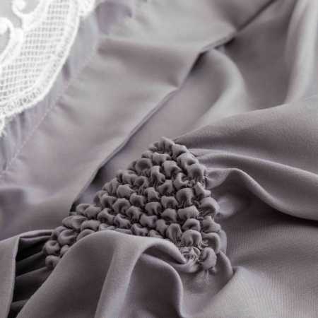 Lenjerie bumbac cu broderie, pat dublu, 6 piese, LJP0919-2C6 [5]