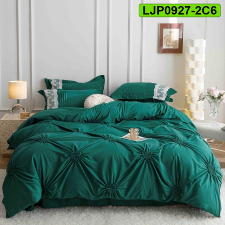 Lenjerii speciale - Lenjerie bumbac cu broderie, pat dublu, 6 piese, LJP0927-2C6