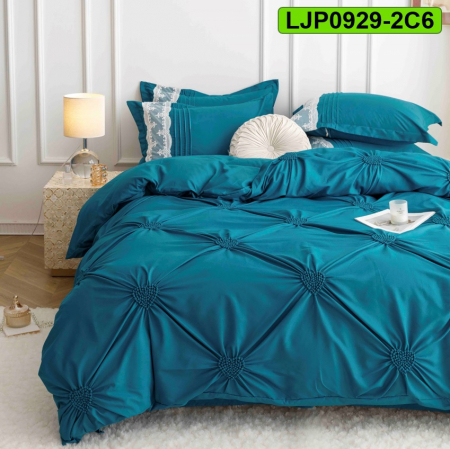 Lenjerii speciale - Lenjerie bumbac cu broderie, pat dublu, 6 piese, LJP0929-2C6
