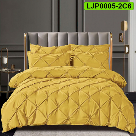 Lenjerii speciale - Lenjerie bumbac cu pliuri, pat dublu, 6 piese, LJP0005-2C6