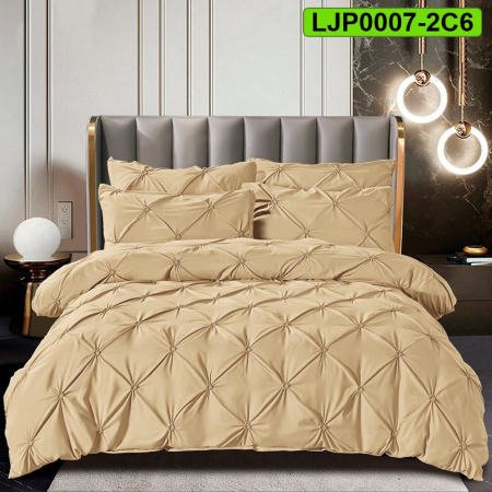 Lenjerii speciale - Lenjerie bumbac cu pliuri, pat dublu, 6 piese, LJP0007-2C6