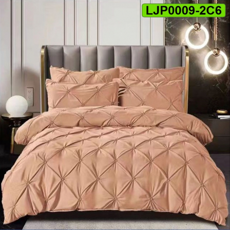 Lenjerii speciale - Lenjerie bumbac cu pliuri, pat dublu, 6 piese, LJP0009-2C6