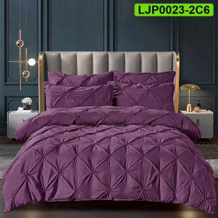 Lenjerii speciale - Lenjerie bumbac cu pliuri, pat dublu, 6 piese, LJP0023-2C6