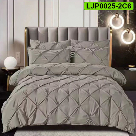 Lenjerii speciale - Lenjerie bumbac cu pliuri, pat dublu, 6 piese, LJP0025-2C6