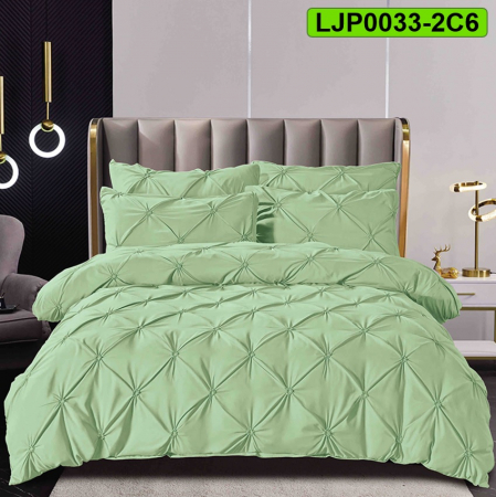 Lenjerii speciale - Lenjerie bumbac cu pliuri, pat dublu, 6 piese, LJP0033-2C6