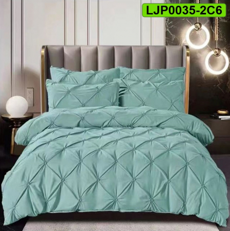 Lenjerii speciale - Lenjerie bumbac cu pliuri, pat dublu, 6 piese, LJP0035-2C6