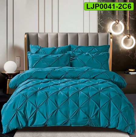 Lenjerii speciale - Lenjerie bumbac cu pliuri, pat dublu, 6 piese, LJP0041-2C6