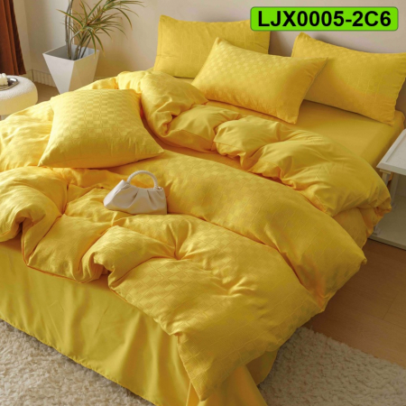 Lenjerii speciale - Lenjerie bumbac Jacquard, pat dublu, 6 piese, LJX0005-2C6