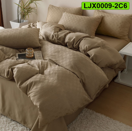 Lenjerii speciale - Lenjerie bumbac Jacquard, pat dublu, 6 piese, LJX0009-2C6