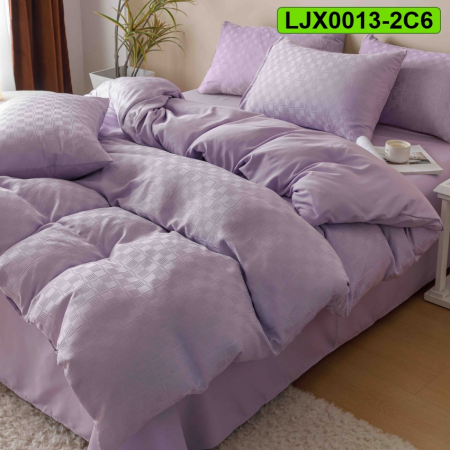 Lenjerii speciale - Lenjerie bumbac Jacquard, pat dublu, 6 piese, LJX0013-2C6