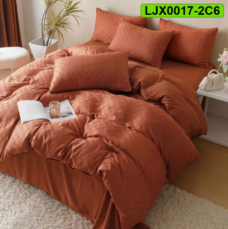 Lenjerii speciale - Lenjerie bumbac Jacquard, pat dublu, 6 piese, LJX0017-2C6