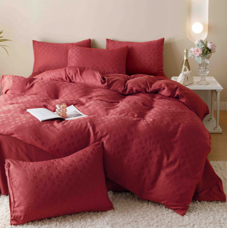 Lenjerii speciale - Lenjerie bumbac Jacquard, pat dublu, 6 piese, LJX0019-2C6
