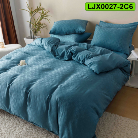 Lenjerii speciale - Lenjerie bumbac Jacquard, pat dublu, 6 piese, LJX0027-2C6