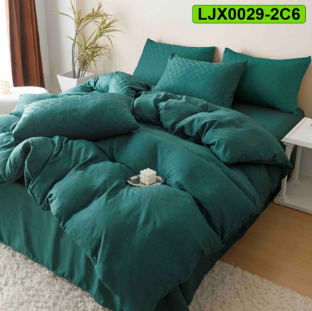 Lenjerii speciale - Lenjerie bumbac Jacquard, pat dublu, 6 piese, LJX0029-2C6