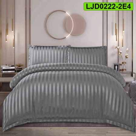 Lenjerii Damasc - Lenjerie Damasc pentru pat dublu, 4 piese, cearsaf cu elastic, LJD0222-2E4
