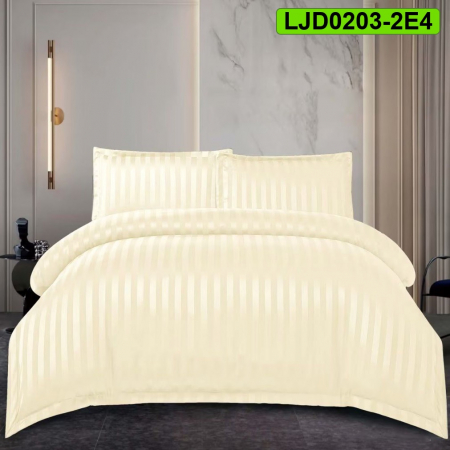 Lenjerii Damasc - Lenjerie Damasc pentru pat dublu, 4 piese, cearsaf cu elastic, LJD0203-2E4