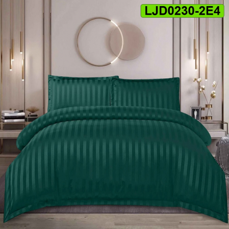 Lenjerii Damasc - Lenjerie Damasc pentru pat dublu, 4 piese, cearsaf cu elastic, LJD0230-2E4