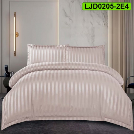 Lenjerii Damasc - Lenjerie Damasc pentru pat dublu, 4 piese, cearsaf cu elastic, LJD0205-2E4
