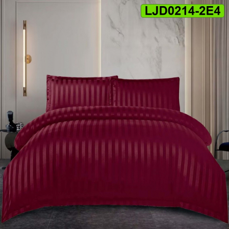 Lenjerii Damasc - Lenjerie Damasc pentru pat dublu, 4 piese, cearsaf cu elastic, LJD0214-2E4