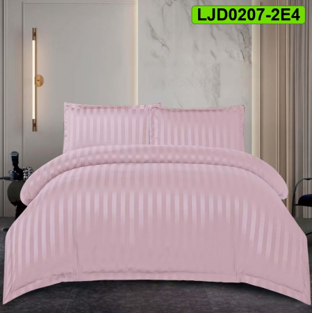 Lenjerii Damasc - Lenjerie Damasc pentru pat dublu, 4 piese, cearsaf cu elastic, LJD0207-2E4