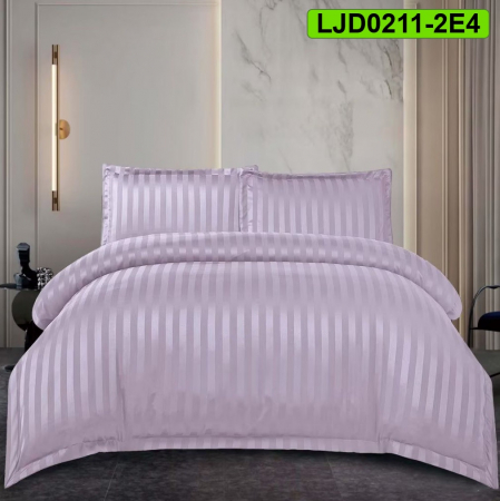 Lenjerii Damasc - Lenjerie Damasc pentru pat dublu, 4 piese, cearsaf cu elastic, LJD0211-2E4