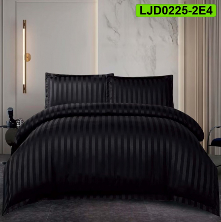 Lenjerii Damasc - Lenjerie Damasc pentru pat dublu, 4 piese, cearsaf cu elastic, LJD0225-2E4