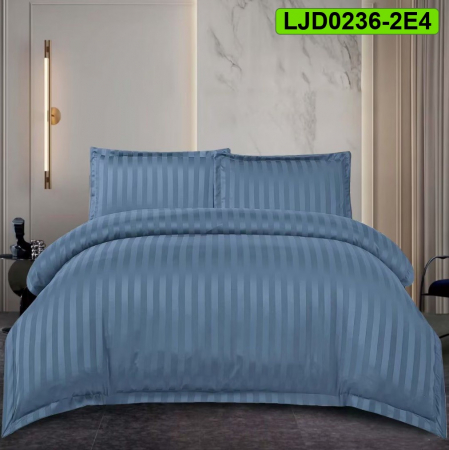 Lenjerii Damasc - Lenjerie Damasc pentru pat dublu, 4 piese, cearsaf cu elastic, LJD0236-2E4