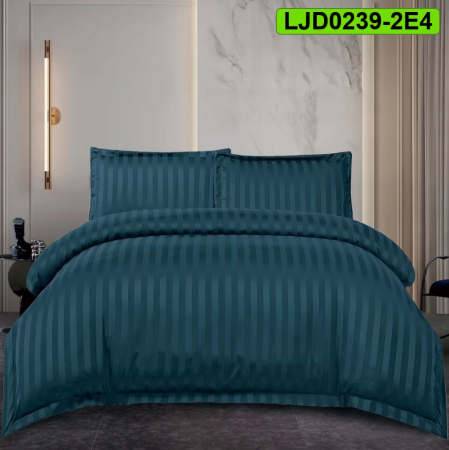 Lenjerii Damasc - Lenjerie Damasc pentru pat dublu, 4 piese, cearsaf cu elastic, LJD0239-2E4
