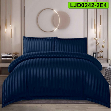 Lenjerii Damasc - Lenjerie Damasc pentru pat dublu, 4 piese, cearsaf cu elastic, LJD0242-2E4