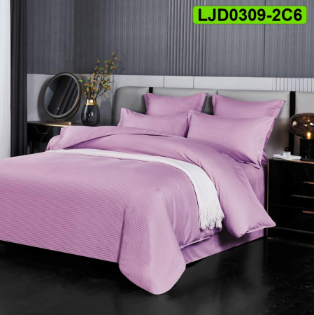 Lenjerii Damasc - Lenjerie Damasc pentru pat dublu, 6 piese, LJD0309-2C6