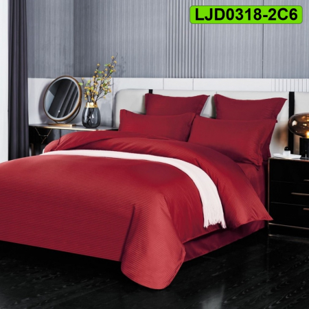 Lenjerii Damasc - Lenjerie Damasc pentru pat dublu, 6 piese, LJD0318-2C6