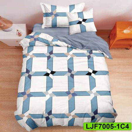 Lenjerii finet - Lenjerie finet pentru pat simplu, 4 piese, cearsaf clasic, LJF7005-1C4