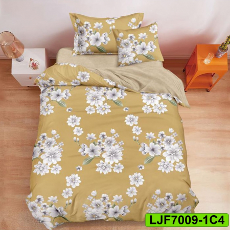 Lenjerii finet - Lenjerie finet pentru pat simplu, 4 piese, cearsaf clasic, LJF7009-1C4