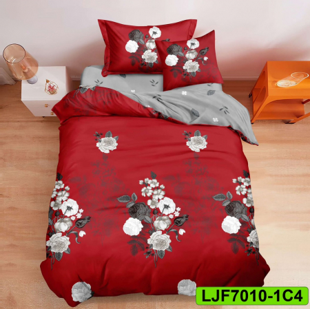 Lenjerii finet - Lenjerie finet pentru pat simplu, 4 piese, cearsaf clasic, LJF7010-1C4