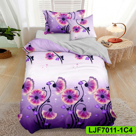 Lenjerii finet - Lenjerie finet pentru pat simplu, 4 piese, cearsaf clasic, LJF7011-1C4